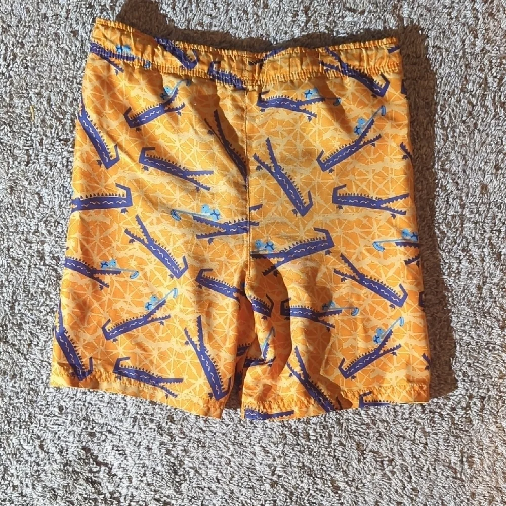 Orange Alligator Print Shorts